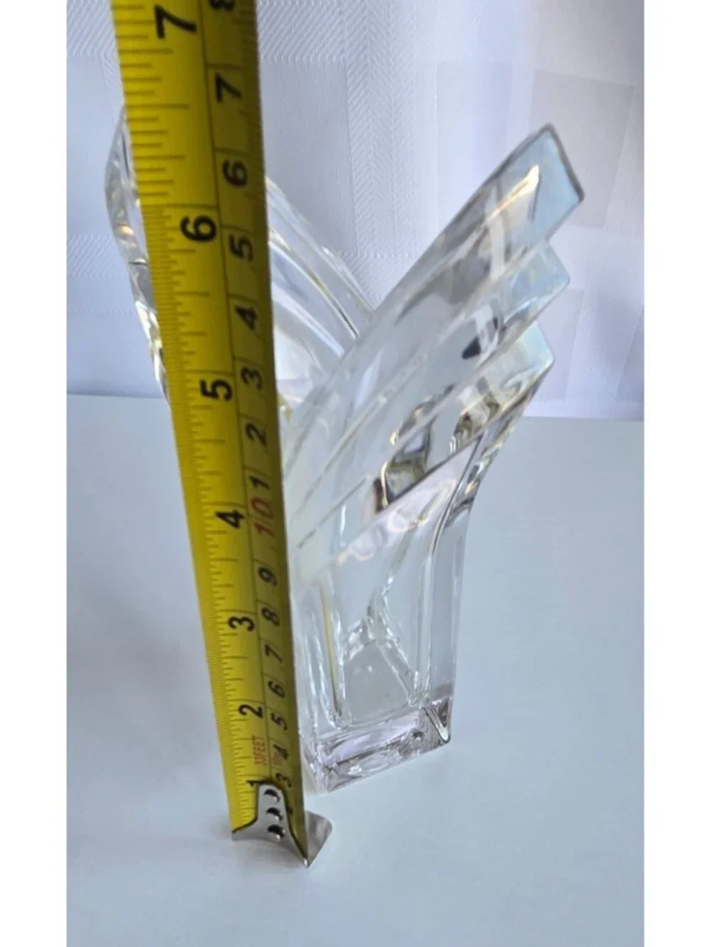 Mikasa V-Flute German Lead Crystal Flower Vase Vintage Art Deco 6.25 in